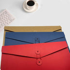 10pcs A4 Kraft Paper Envelopes Portfolio Foolscap File Folders Document Folder with String Fastener Closure Wallet Pockets File Bags Storage Pouch Paperwork Organizer Bag for Office School Home