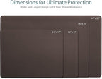 Vine Creations Leather Desk Mat 24" x 17", Desk Protector Mat, PU Leather Desk Pad, Small Desk Pad Mat, Desk Blotter, Desk Pads on Top of Desks, Desk Mat for Home or Office (Dark Brown)