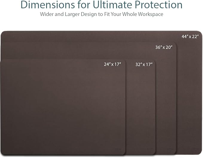 Vine Creations Leather Desk Mat Large 36" x 20", Desk Protector Mat, PU Leather Desk Pad, Large Mouse Pad, Desk Blotter, Desk Pads on Top of Desks, Desk Matt for Desktop, Office Desk Mat (Dark Brown)