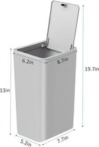 TIPGO Bathroom Trash Can with Lid, 10 Liter/ 2.6 Gallon Slim Garbage Can, Small Trash Bin Waste Basket with Pop-Up Lid for Kitchen, Bedroom, Living Room, Office (2 Pack, Grey)