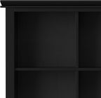 SIMPLIHOME Artisan Bookcase - 57 inch Tall 12-Cube Solid Wood Cube Organizer in Black, Transitional Storage Bookcase for Living Room, Study Room or Office with Fixed Shelves and Tapered Legs