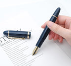 JINHAO X159 Fountain Pen (EF Nib 0.38mm, Dark Blue with Gold Clip)