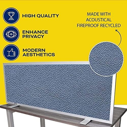 OBEX Acoustical Free Standing Privacy Screen, Cubicle Accessories Desk Privacy Panel, Desk Dividers for Office, Office Furniture Partitions Portable Sound Proof Dividers, 12" x 24", Twilight