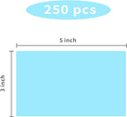 STARLIBOO 3"X5" Rectangle Colored Labels, Removable Moving Labels for Boxes, Permanent Warehouse Moving Stickers Square Label- 250 Pack, Lake Blue