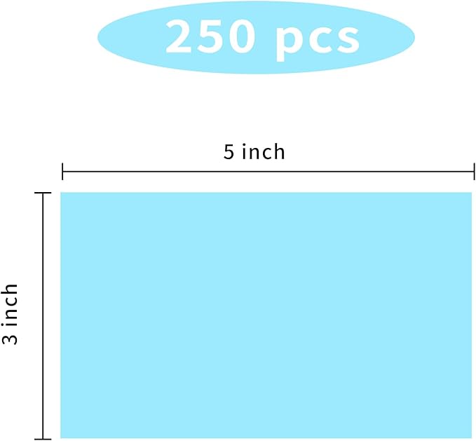 STARLIBOO 3"X5" Rectangle Colored Labels, Removable Moving Labels for Boxes, Permanent Warehouse Moving Stickers Square Label- 250 Pack, Lake Blue