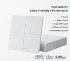 G Gamit Large Felt Wall Tiles Bulletin Board,Large Cork Board Alternative with 30 Pushpins,8-Pack Felt Pin Board with 56 Safe Removable Adhesive Tabs for Home Office School (White)