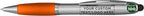 DISCOUNT PROMOS Custom Stylus Ballpoint Pens Set of 100, Personalized Bulk Pack - Black Ink, Great for Office, School, Business, Tradeshows, Events - Orange