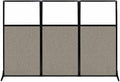 Versare Workstation Partition | Portable Wall Divider | Modern Office Cubicle | Free Standing Privacy Screen | Flexible Work Space | 99" x 70" W/Window, Warm Pebble Fabric Panels