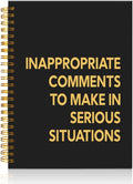 Mhfpl Inappropriate Comments to Make in Serious Situations Black Golden Spiral Blank Notebook, Humor Saying Sarcastic Gifts for Employee, Work Gag Gifts for Colleague Team Member Staff Friends
