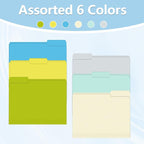 File Folder, HERKKA 30 Pack 1/3 Cut Tab File Folders, Letter Size, Assorted 6 Colors, Colored File Folders Designed for Office and Classroom Use