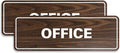 Signs ByLITA Standard Office Sign - Professional Business Signage - Easy to Install (Walnut) - Small 2 Pack