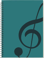 MOREYES Music Notebook Composition Manuscript Staff Notebook with 100 Pages 10.24x7.5 inch/26x19cm, Green