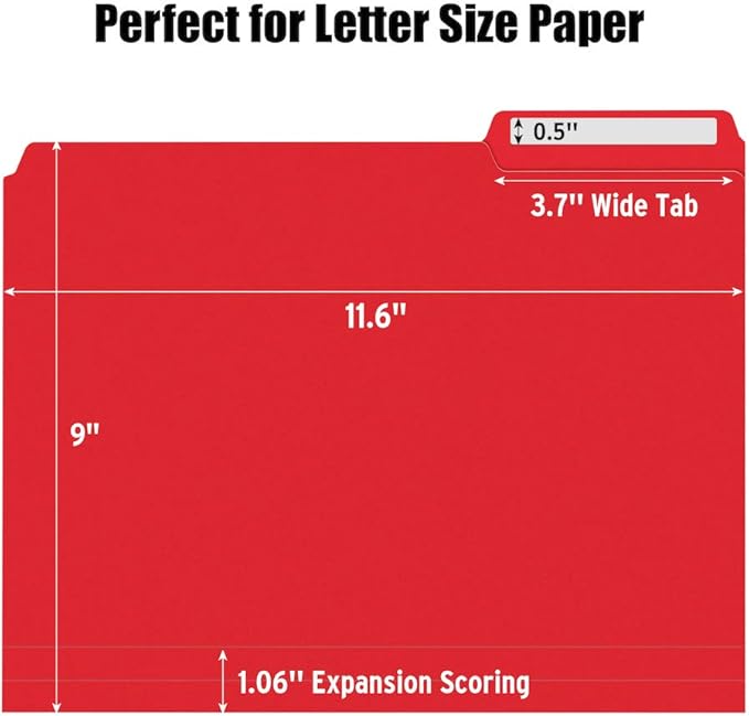 Sooez 6 Pack Plastic File Folders Colored with Sticky Labels, Heavy Duty Plastic Colored File Folders Letter Size with Erasable 1/3-Cut Tab, Stronger Than Manila File Folder, Perfect for Organization