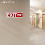 iSYFIX Exit Signs Stickers 2 Pack 12x4 Inch - Laminated Premium Vinyl Directional Right Arrow Signs for Buildings, Office, Workplace, Stores, Schools, Theaters, Parking, Restaurants, Factories