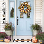 SRongmao Welcome To Our Home Porch Sign Personalized Welcome Sign for Front Door Custom Family Name Signs Standing Vertical Rustic Farmhouse Bee Decor for Front Door Wall Decor