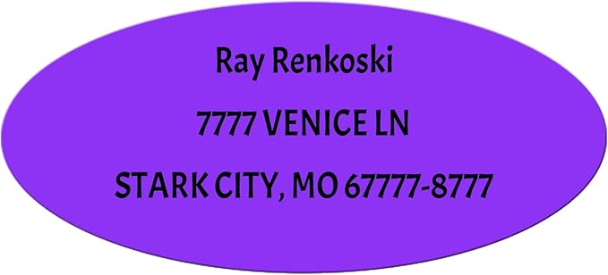 Made in USA Custom Return Address Stickers Labels Customized Mailing Label for Envelopes, Personalized Self Adhesive Flat Sheet Oval Labels