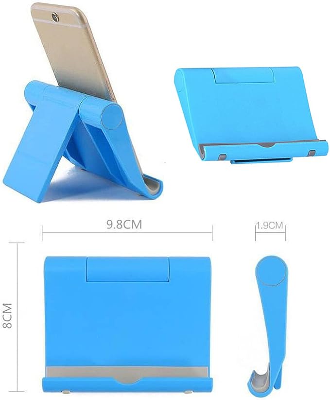 JUSDIQIR Cell Phone Stand for Desk Foldable Cell Phone Holder Desk Tablet Holder Mobile Phone Dock, Multi-Angle Universal Adjustable Tablet Dock Compatible with Most Cell Phones (Pink)