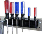 Wall Control Screwdriver Holder Bracket Slotted Metal Pegboard Accessory Slotted Tool Board - Black