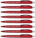 Personalized Ballpoint Pens - Retro -Retractable Click action - Custom - Black writing - Printed Name pens - Imprinted with Your Logo or Message - Includes Personalization - 12 Pens/Box (Red)
