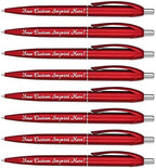 Personalized Ballpoint Pens - Retro -Retractable Click action - Custom - Black writing - Printed Name pens - Imprinted with Your Logo or Message - Includes Personalization - 12 Pens/Box (Red)