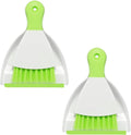 NACENA Mini Dustpan and Brush Set 2 Pack, Small Broom and Dustpan Set Dust Pan and Mini Hand Broom Dustpan and Broom Combo Compact for Home Table Keyboards Sofa Kitchen, Dark & Blue