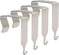 OSVJE 4 PCS Over The Door Hook, Universal Cubicle Hangers Metal Partition, Office Hook for Hanging File Bins/Keys/Whiteboard (Silver)
