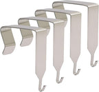 OSVJE 4 PCS Over The Door Hook, Universal Cubicle Hangers Metal Partition, Office Hook for Hanging File Bins/Keys/Whiteboard (Silver)