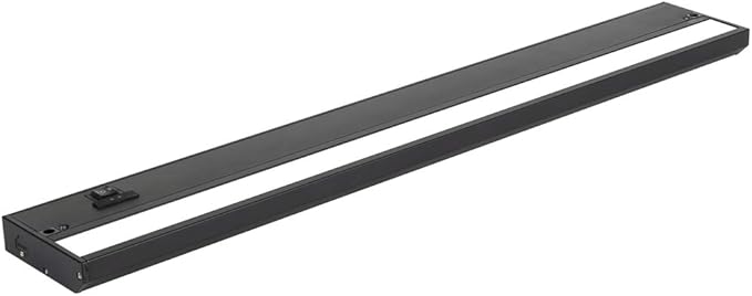 LED Under Cabinet Lighting Hardwired - 3CCT 24 Inch Black Finish - Undercabinet Lights for Kitchen - Linkable Undercounter Dimmable Plug in Light or Hard Wired - Under Counter Fixture Direct Wire
