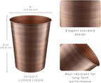 Monarch Abode Metal Bathroom Trash Can – Waste Basket for Bedroom, Office Desk, & Dorm, Handcrafted, Durable Decorative Antique Copper Small Trash Can Bathroom Garbage Bin Wastebasket
