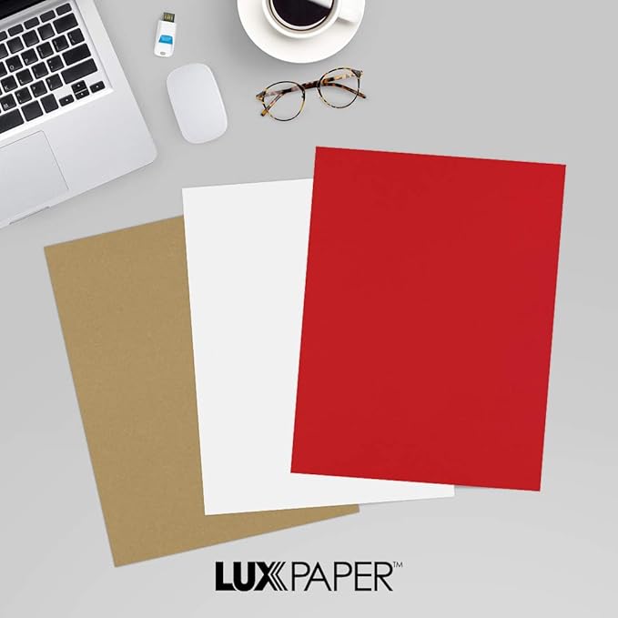 LUXPaper 8.5" x 11" Paper | Letter Size | Ruby Red | 80lb. Text | 50 Qty