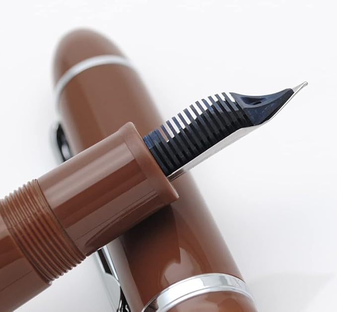 JINHAO X159 Fountain Pen (EF Nib 0.38mm, Coffee with Silvery Clip)