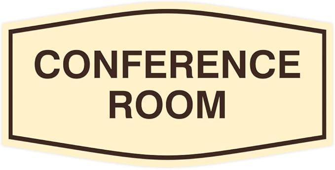 Fancy Conference Room Sign (Ivory/Brown) - Small