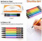 Shuttle Art Mechanical Pencils, 84 Pack Bulk Mechanical Pencils 0.7mm Medium Point, HB #2 Lead, Assorted Barrels, Office School Supplies