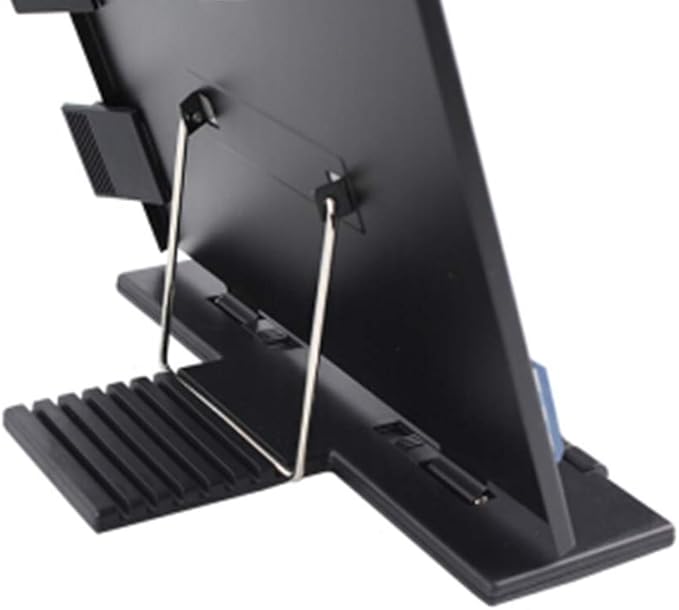 Hanghs Desktop Document Holder/Paper Stand/Clipboard for Sheet Music/Cookbook/Book with 7 Adjustable Positions and a Highlighting Side Clip Black
