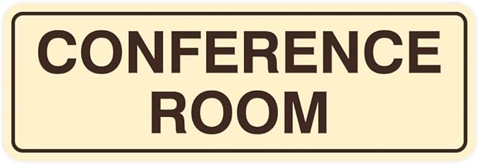 Standard Conference Room Sign - Ivory/Dark Brown - Large 10 Pack