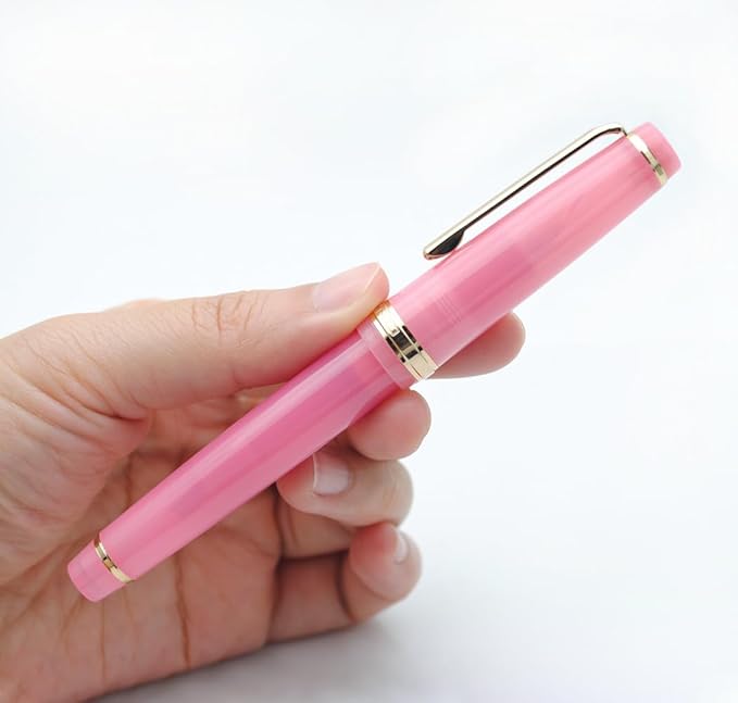 JINHAO 82 Fountain Pen (Transparent Rose Red,Fine Nib 0.5mm)