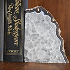 Nature's Decorations Natural Agate Bookends – A+ Grade Geode Heavy Duty Decorative Stone Crystal Book Ends for Shelves & Bookcases, Polished Bookshelf Decor, 1 Pair 3-4Lbs