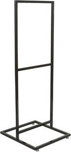 Displays2go Freestanding Poster Holder for up to 2 Graphics - Pedestal Sign Holder Floor Stand - Portrait Sign Stand for Lobbies and Advertising - Black (TWN2BK)