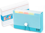 H4D 3x5 Index Card Case with 100 Heavyweight Ruled Index Cards and Dividers, Teal