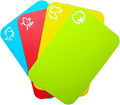 Carrollar Small Flexible Plastic Cutting Board Mats, Cutting Boards Mats With Food Icons, Gripped Back and Dishwasher Safe, Set of 4 (7.5x11.4inch)