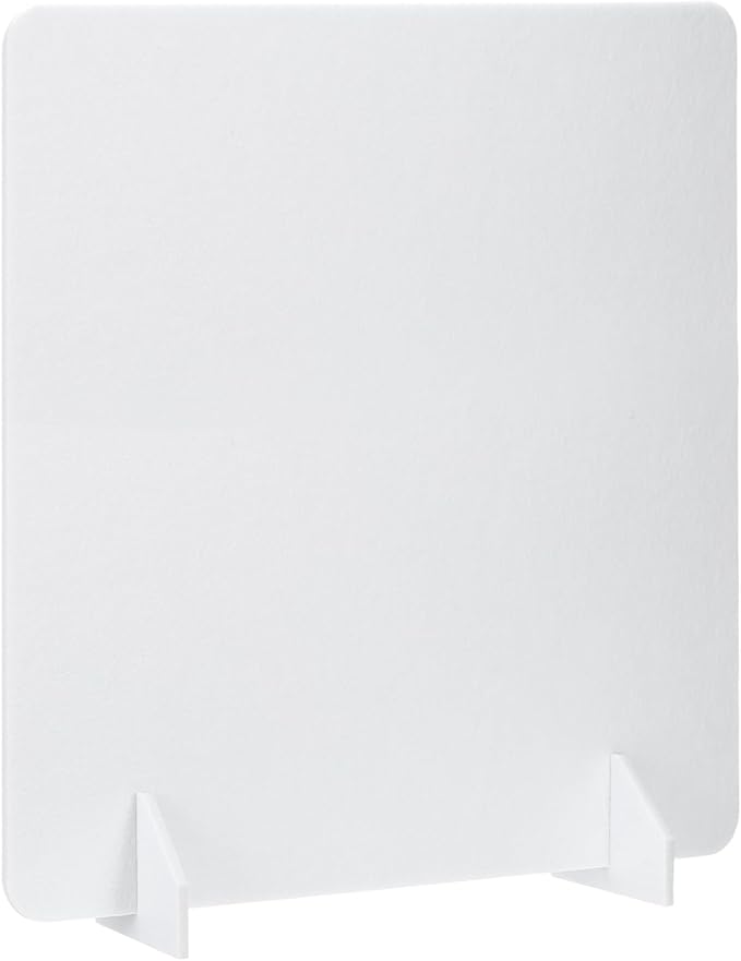 PATIKIL Desk Dividers 24" x 24", 1 Pack Desk Privacy Panel Freestanding Noise Reducing Partition Acoustic Panel with 2Pcs Support Feet for Testing Office Home Library, Pure White Style A