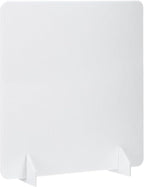 PATIKIL Desk Dividers 24" x 24", 1 Pack Desk Privacy Panel Freestanding Noise Reducing Partition Acoustic Panel with 2Pcs Support Feet for Testing Office Home Library, Pure White Style A