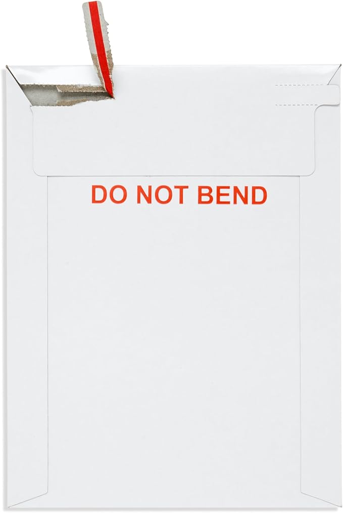 Blue Summit 50 Pack Rigid Mailers 6x8, Cardboard Envelopes, Do Not Bend Photo Mailers 6x8, 6.25x8.25 Cardboard Envelopes for cards, For Paper Document, Pictures, and Magazine, Super thick 450gsm Paper