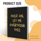 Mhfpl Hold On Let Me Overthink This Black Golden Spiral Blank Notebook, Funny Saying Sarcastic Gifts for Employee, Work Gag Gifts for Staff, Office Gifts for Colleague, Thank You Gifts for Teammate