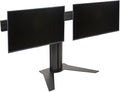 Displays2go Desk Stand for Two Monitors, Holds 2 TVs, Metal, Aluminum, Plastic, MDF – Black (TBLMMD32)