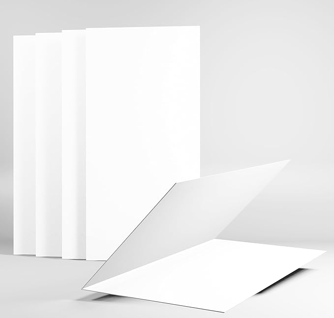 4x6"Plain White Folding Tent Cards (Set of 50)-8x6"Folds to 4x6"- Simple Blank Card Stock for Writing, Stamping, Drawing - Make Your Own Note, Thank You Cards