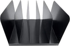 Huron Desktop File Binder Organizer Storage Vertical 5 Slot, Black Commercial Grade Steel