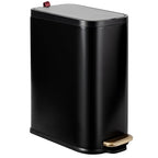 BETHEBEST Bathroom Trash Can with Lid Soft Close,Stainless Steel Step Trash Can with Removable Inner Wastebasket,Black Garbage Can for Bathroom,Bedroom,Kitchen(15 Liter/4 Gallon)