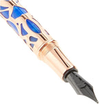 Conklin Endura Deco Crest Fountain Pen in Blue, Broad Nib, Premium Writing Instrument
