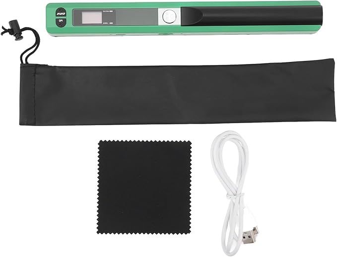 Marhynchus Portable Scanner Handheld Document Scanner with 300DPI 600DPI 900DPI Resolution Modes USB Connection for Business Home Office Use (Green)